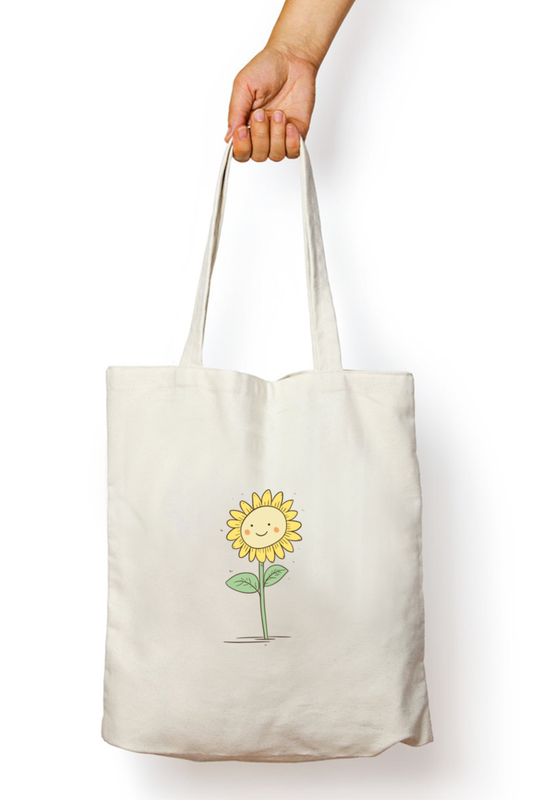 Happy Sunflower | Tote Bag (With Zipper)